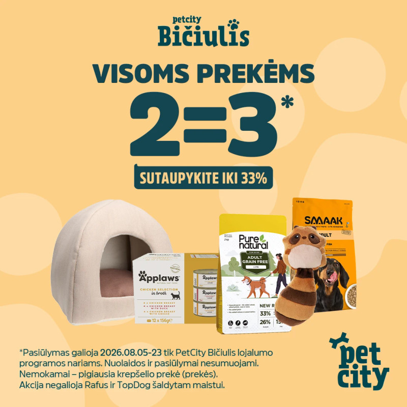 PET CITY | 2=3 visoms augintinių prekėms